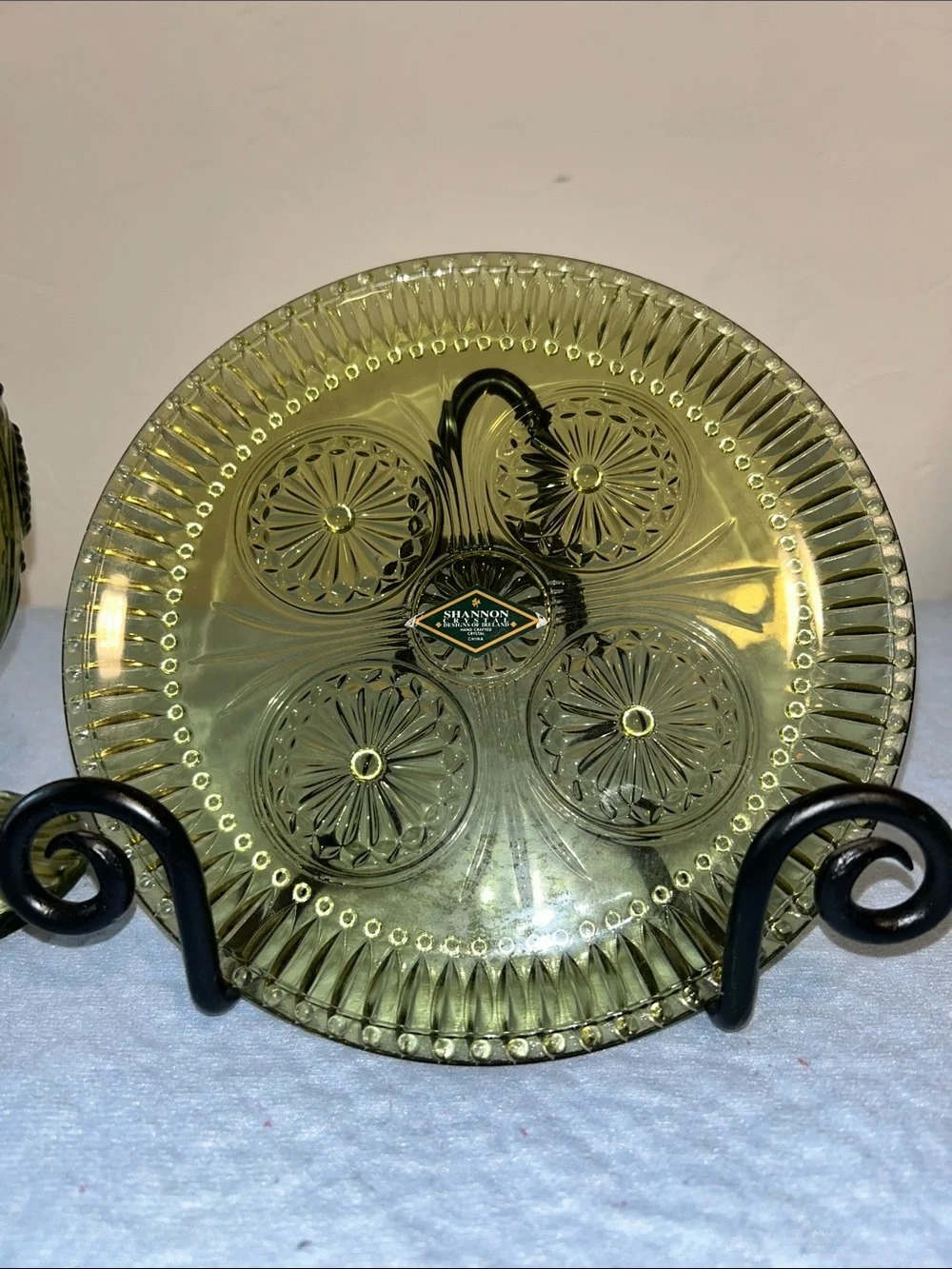 Shannon Crystal by Godinger, Medallion Collection Plate and Goblet